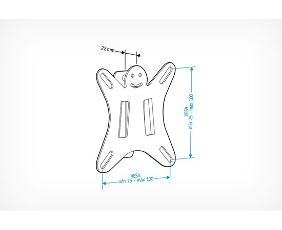  Кронштейн для телевизора Holder LCDS-5001 металлик 10"-26" до25кг фиксированный 