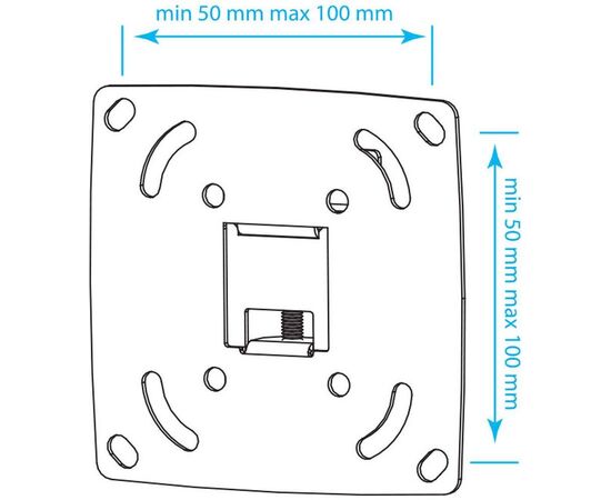  10"-28" Кронштейн Kromax OPTIMA-100 Фиксированный Чёрный  макс.25кг Vesa 100x100 