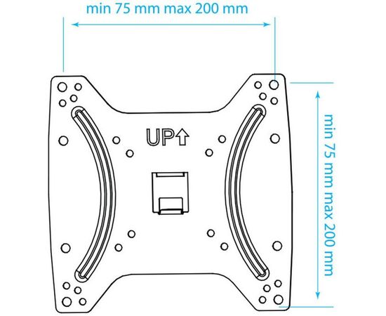  15"-42" Кронштейн Kromax OPTIMA-200 Фиксированный черный  макс.25кг Vesa 200x200 